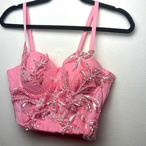 Cute Sparkly Floral corset top from Shein  'Size M'